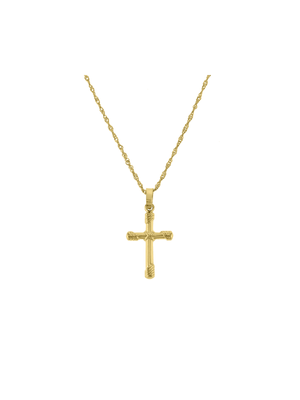 Yellow gold & Sterling Silver, Cross Pendant on Chain