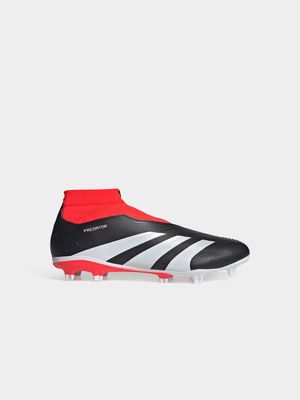 Mens adidas Predator League Laceless Black/Red FG Boots