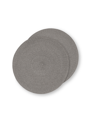 placemat mid grey paper round 38cm 2pk
