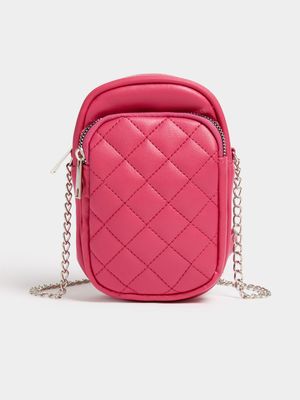 Women's Pink Cellphone Crossbody Bag