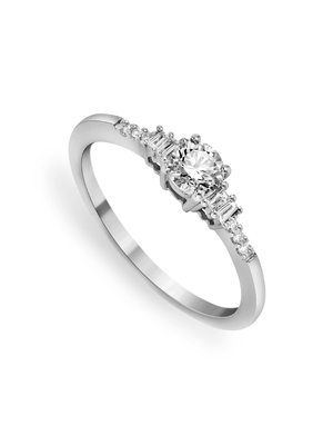 White Gold 0.38ct Diamond Art Deco Ring