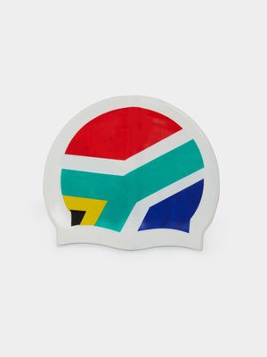 SA Flag Silicone Swim Cap