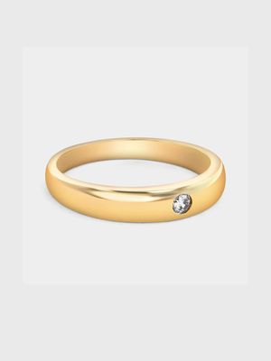 Yellow Gold Diamond Solitaire Wedding Ring