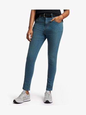 Women's Blue Tea Stain Skinny Jeans