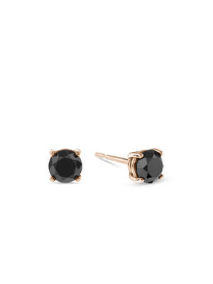 9ct Rose Gold & 1ct Black Diamond Stud Earrings