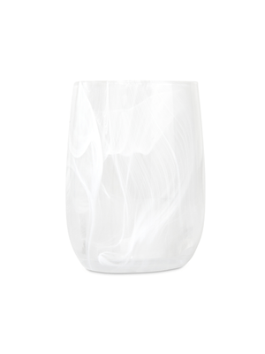 tumbler swirled glass white 11x7.7cm