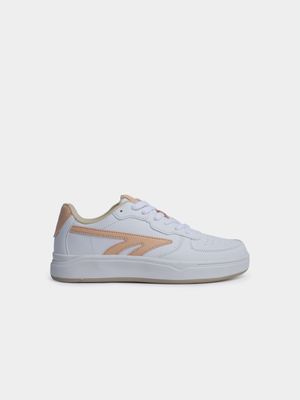 Womens Hi-Tec Varsity Court White/Peach Sneaker