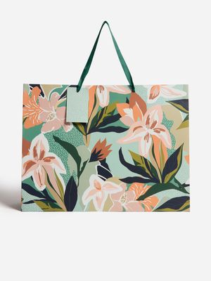 Jet Home Abstract Floral Large Gift Bag