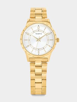 Tempo Women’s Gold Plated Bracelet Watch
