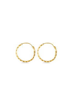 Yellow Gold Women's Wari Hoop Earrings
