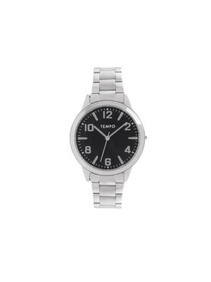Tempo Men’s Silver & Black Tone Bracelet Watch
