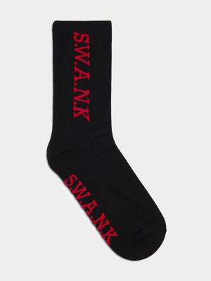 Swank Unisex Basic Graphic Black Socks