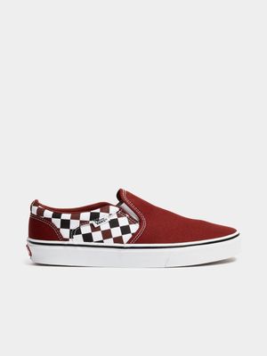 Mens Vans Asher Checkerboard Red/White Sneaker