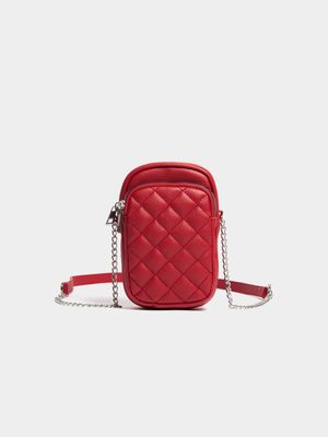 Women's Red Cellphone Crossbody Bag