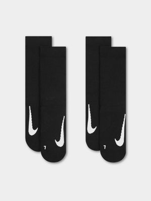 Nike Court Multiplier 2-pack Black Crew Socks