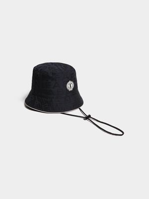 Fabiani Men's Jacquard Navy Monogram Bucket Hat