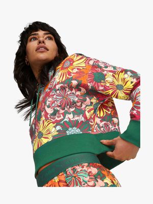 Puma x Liberty Women's Multicolour Cropped Hoodie