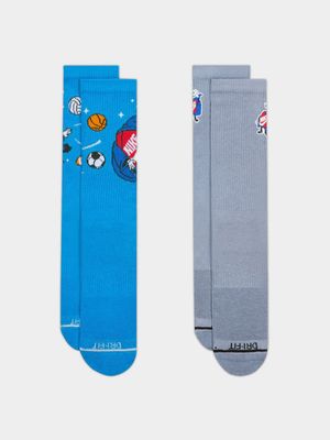 Nike Unisex 2-Pack Everyday Cushioned Multicolour Crew Socks