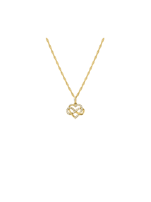Yellow Gold Cubic Zirconia Heart Infinity Pendant on chain