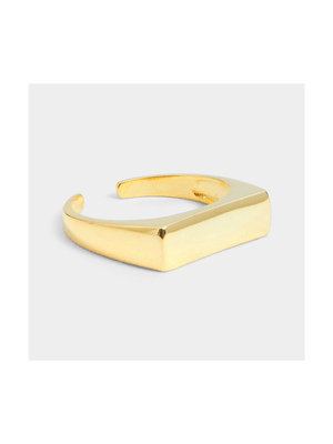 Sterling Silver Gold Plated Open Ended  Signet Ring