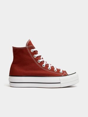 Converse Women's CTAS Lift Hi-Top Red/White Sneaker