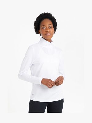 Women's TS Dri-Tech 1/4 Zip White Top