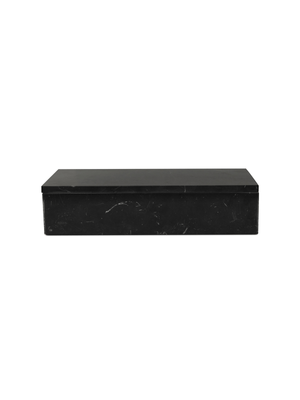 black marquina marble box with lid medium