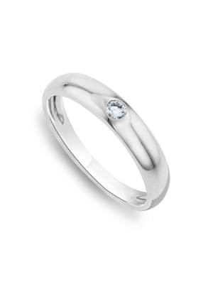 Sterling Silver Cubic Zirconia Solitaire Men’s Ring