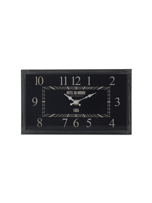 table clock rectangle black 24x14x6cm