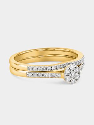 Yellow Gold 0.33ct Diamond Round Cluster Twinset Ring