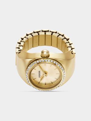 Fossil Gold Plated Stainless Steel Ring Watch