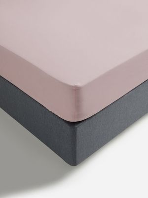 Jet Home Silver Pink PolyCotton Fitted Sheet Single