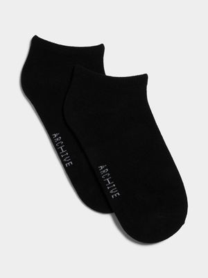 Archive Unisex 2-Pack Black Ankle Socks