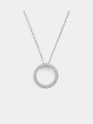 Chete Women's 925 Cubic Zirconia Circle Pendant Necklace
