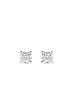 Classic Sterling Silver Square Cubic Zirconia Stud Earrings