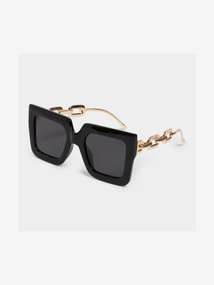 Luella Chain Detail Large Square Sunglasses