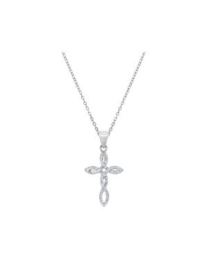 Sterling Silver Cubic Zirconia Infinity Cross Pendant