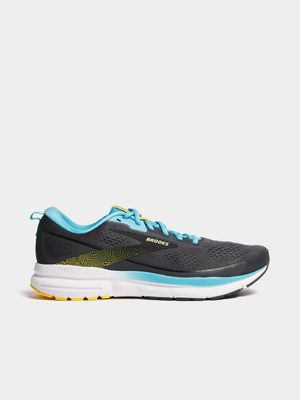 Mens Brooks Trace 3 Grey/Blue/Yellow Running Shoes