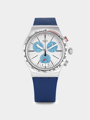 Swatch Lost In The Sea Blue Silicone Chronograph Watch
