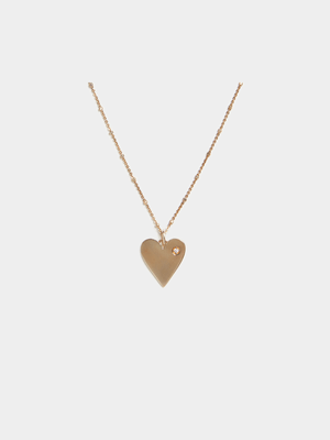 18ct Gold Plated Heart Pendant on Ball Chain Necklace