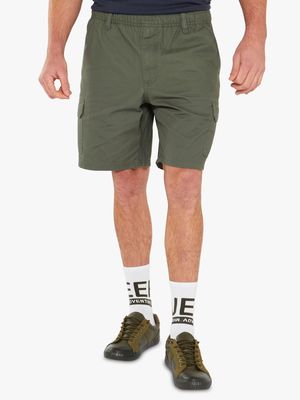 Men's jeep Green Elasticated Waistband Cargo Shorts