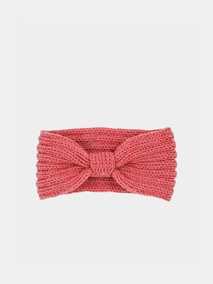 Girl's Pink Lurex Knitted Headband