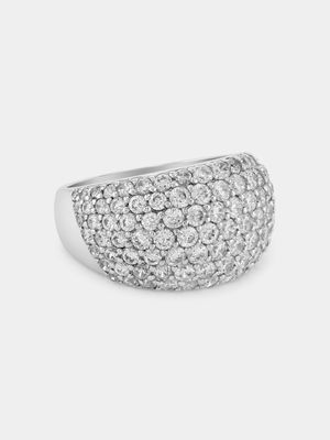 Sterling Silver Cubic Zirconia Pavé Dome Ring