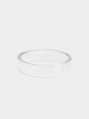 Sterling Silver Open Ended Plain Band Size P