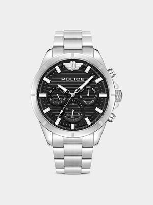 Police Malawi Stainless Steel Black Dial Chronograph Bracelet Watch