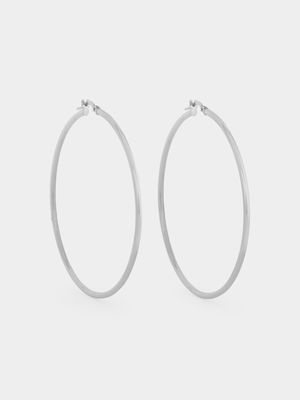 Sterling Silver Women's Tube Hoop Earrings