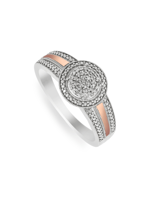 Rose Gold & Sterling Silver Diamond Ring