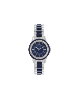 Tempo Ladies Silver & Navy Tone Bracelet Watch