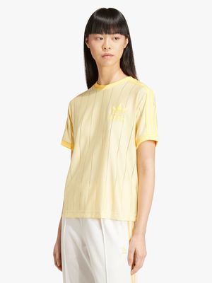 adidas Originals Women's 3-Stripes Yellow T-Shirt