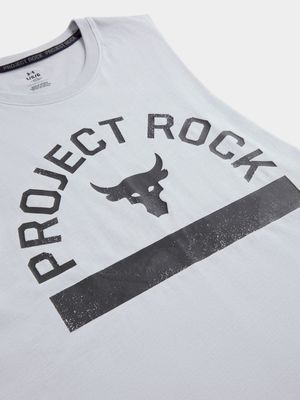 Mens Under Armour Project Rock Payoff Grey Tank